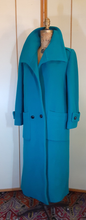 Load image into Gallery viewer, 60&#39;s Teal Blue Green Wool Career Minimalistic Modern Mod Couture Long Flexible Size S/M