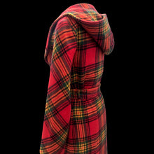 Load image into Gallery viewer, Vintage 60’s 70’s Red Plaid Hooded Wool Belted Coat