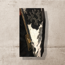 Load image into Gallery viewer, 60’s 70’s Tapestry Carpet Floral Mongolian Curly Lamb Black and White Coat Deadstock New With Tags Princess Afghan