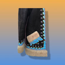 Load image into Gallery viewer, 70’s Suede Shearling Embroidered Coat Jacket Made in Poland Boho Penny Lane