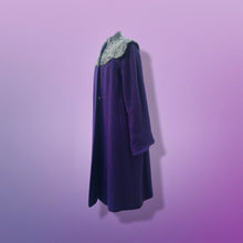 Load image into Gallery viewer, 40’s 50’s Purple Long Boucle Coat with Curly Lamb Fur