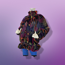 Load image into Gallery viewer, “The  Klimt Coat” 80’s Glam Vintage Velvet Puffer Ski Winter Fall Cozy Oversized Coat