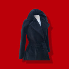 Load image into Gallery viewer, Black Lilli Ann Wool Double Breasted Basic Black Belt Coat