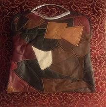 Load image into Gallery viewer, 70s Patchwork Leather Clutch Bag Purse Can Fit Smartphone