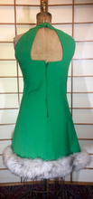 Load image into Gallery viewer, 60s Lilli Ann Green Dress Coat Wool and Fox Fur Trim Mad Men St. Patrick&#39;s Day S Keyhole Hole Dress