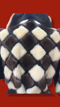 Load image into Gallery viewer, 60’s 70’s “Chess Board” Mosaic Intarsia Patchwork Mink Coat Leather Coat