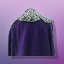 Load image into Gallery viewer, 40’s 50’s Purple Long Boucle Coat with Curly Lamb Fur