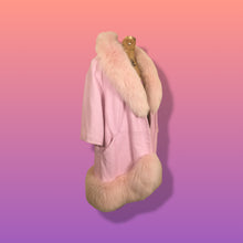 Load image into Gallery viewer, 60s Pink Leather and Fox Fur Coat “Throw and Go” Swing