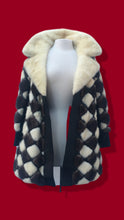 Load image into Gallery viewer, 60’s 70’s “Chess Board” Mosaic Intarsia Patchwork Mink Coat Leather Coat