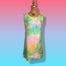 Load image into Gallery viewer, 60’s Shift Dress and Coat Set by I. Magnin Pastel Floral Pink Blue Crystal Buttons