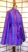 Load image into Gallery viewer, 60&#39;s Plaid Purple Poncho Cape--Mod Pendleton Royal Blue Lavender Pendleton Cape Coat 60&#39;s Open Sizing Free Size S/M/L