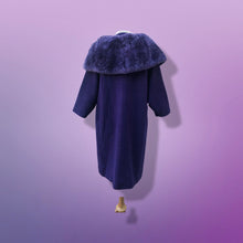 Load image into Gallery viewer, “For Mike” Vintage Purple Elegant Swing Coat with Massive Sheared Beaver Dyed Collar Glamour