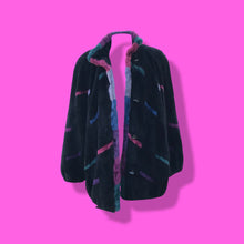 Load image into Gallery viewer, Zuki Luxury Sheared Beaver Purple Blue Black Fur Coat