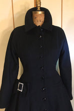 Load image into Gallery viewer, Vintage Women's "New Look" 40’s 50’s Classic Fit and Flare Full Skirted Princess Pinup Wool Winter Rhinestone Dress Coat