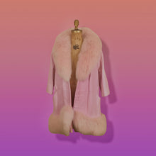 Load image into Gallery viewer, 60s Pink Leather and Fox Fur Coat “Throw and Go” Swing