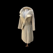 Load image into Gallery viewer, Pearl Mink Princess Pleated Coat Belted Fit and Flare Pinup