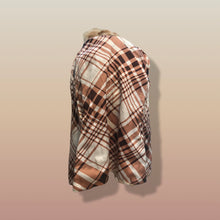 Load image into Gallery viewer, Mosaic mink and Leather in Cappuccino Cream and Chocolate Belted Patchwork Vintage 60’s Coat Jacket