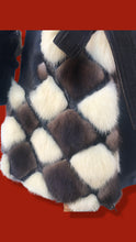 Load image into Gallery viewer, 60’s 70’s “Chess Board” Mosaic Intarsia Patchwork Mink Coat Leather Coat