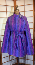 Load image into Gallery viewer, 60&#39;s Plaid Purple Poncho Cape--Mod Pendleton Royal Blue Lavender Pendleton Cape Coat 60&#39;s Open Sizing Free Size S/M/L