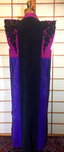Load image into Gallery viewer, 80s Pink Purple Suede Vest Long Boho Glam Rodeo Sequined Beaded Vintage Long Full Length Vest Duster Magenta and Purple, S/M/L Free Size