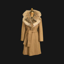 Load image into Gallery viewer, 70’s Vintage Calvin Klein Camel Wool Cashmere Blend Coyote Fox Ombré Minimal Career Night Out Versatile Wrap Coat Princess