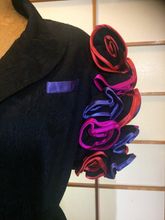 Load image into Gallery viewer, Rainbow 80's Vintage Ruffle Tuxedo Puff Sleeve Dress Size S/ Mariachi Mexican Total 80's Glam Material Girl Debbie Gibson Punky Brewster!