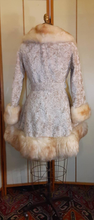 Load image into Gallery viewer, Women's Vintage Coat- 60s 70s White Cream Princess Pinup Coat Thick with Shearling Fit Flare penny lane almost famous