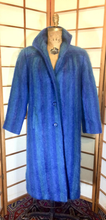 Load image into Gallery viewer, Fuzzy Mohair Wool 70&#39;s 80&#39;s Royal Blue Purple Coat. M/L