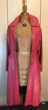 Load image into Gallery viewer, Vintage Women's Coat- 70s RARE PINK Leather Trench Coat Full Sweep Fit Flare Spy Salmon S/M