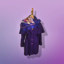 Load image into Gallery viewer, Purple Wool Cape Coat