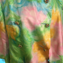 Load image into Gallery viewer, 60’s Shift Dress and Coat Set by I. Magnin Pastel Floral Pink Blue Crystal Buttons