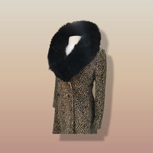 Load image into Gallery viewer, 60’s Vintage Lord and Taylor Coat   Leopard Ocelot Print with Genuine Fur Trim