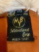 Load image into Gallery viewer, Suede Sheepskin Shearling Afghan Penny Lane Coat Princess Fit and Flare Almost Famous Small Boho Hippy Bohemian Made in Turkey XS/S