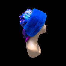 Load image into Gallery viewer, Cobalt Blue Silk and Mink Brocade Hat