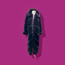 Load image into Gallery viewer, Fur Sheared Beaver Full Length Black Pink Intarsia Carved Zuki Style Coat