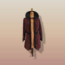 Load image into Gallery viewer, Suede Purple Eggplant 60’s 70’s Vintage “Summer of Love” Coat Boho