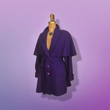 Load image into Gallery viewer, Purple Wool Cape Coat