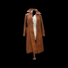 Load image into Gallery viewer, Vintage Leather Cape Coat Butterscotch Trench Spy