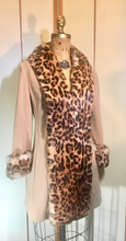 Load image into Gallery viewer, 60s Lilli Ann Mod Pinup Rabbit Leopard Print Coat---Pinup Real Rabbit Fur Printed with Leopard Mod Princess S/M