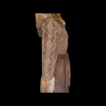 Load image into Gallery viewer, Suede Hooded Embroidered Ombré Fur Trim Penny Lane Coat