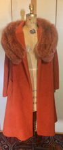 Load image into Gallery viewer, Lilli Ann Orange Coat Dyed Fox Fur Princess and Swing Style One Size Fits Most S/M/L