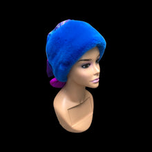 Load image into Gallery viewer, Cobalt Blue Silk and Mink Brocade Hat