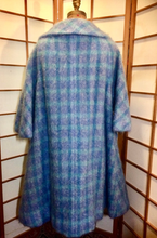 Load image into Gallery viewer, Lilli Ann Swing Plaid Coat Pendleton Blue/Purple/Mohair Wool Swing Coat Vintage 50's 60's