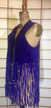 Load image into Gallery viewer, 70s Purple Fringe Vest With Beads-- Hippy Flower Child, S/M/L Penny Lane Almost Famous Purple Rain Prince Homage
