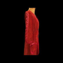 Load image into Gallery viewer, Italian Leather 70’s Red Suede and Snakeskin Coat
