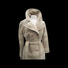 Load image into Gallery viewer, Vintage Pendleton Plaid Beige Neutral Wrap Coat