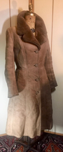 Load image into Gallery viewer, Suede Sheepskin Shearling Penny Lane Coat Princess Fit and Flare Almost Famous Small Boho Hippy Bohemian Made in England