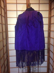Purple Suede Fringe Coat Boho Southwestern Hippie Western Cowgirl Cowboy Hipster Vtg Coat S/M Navajo Native American