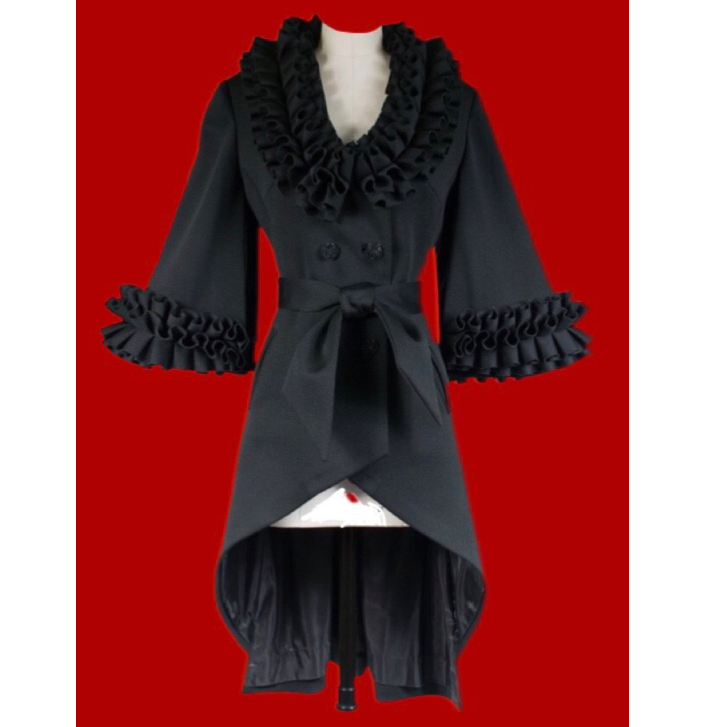 Vintage 60s Black Lilli Ann Cape Ruffle Coat Asymmetrical Hi Low Dress LilliAnnFashions Vintage 60s Black Lilli Ann Cape Ruffle Coat Asymmetrical Hi Low Dress LilliAnnFashions