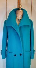 Load image into Gallery viewer, 60&#39;s Teal Blue Green Wool Career Minimalistic Modern Mod Couture Long Flexible Size S/M